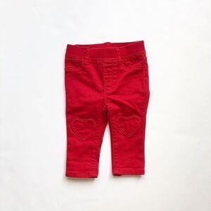 Babygap red heart patch jeggings VGUC 6-12 months